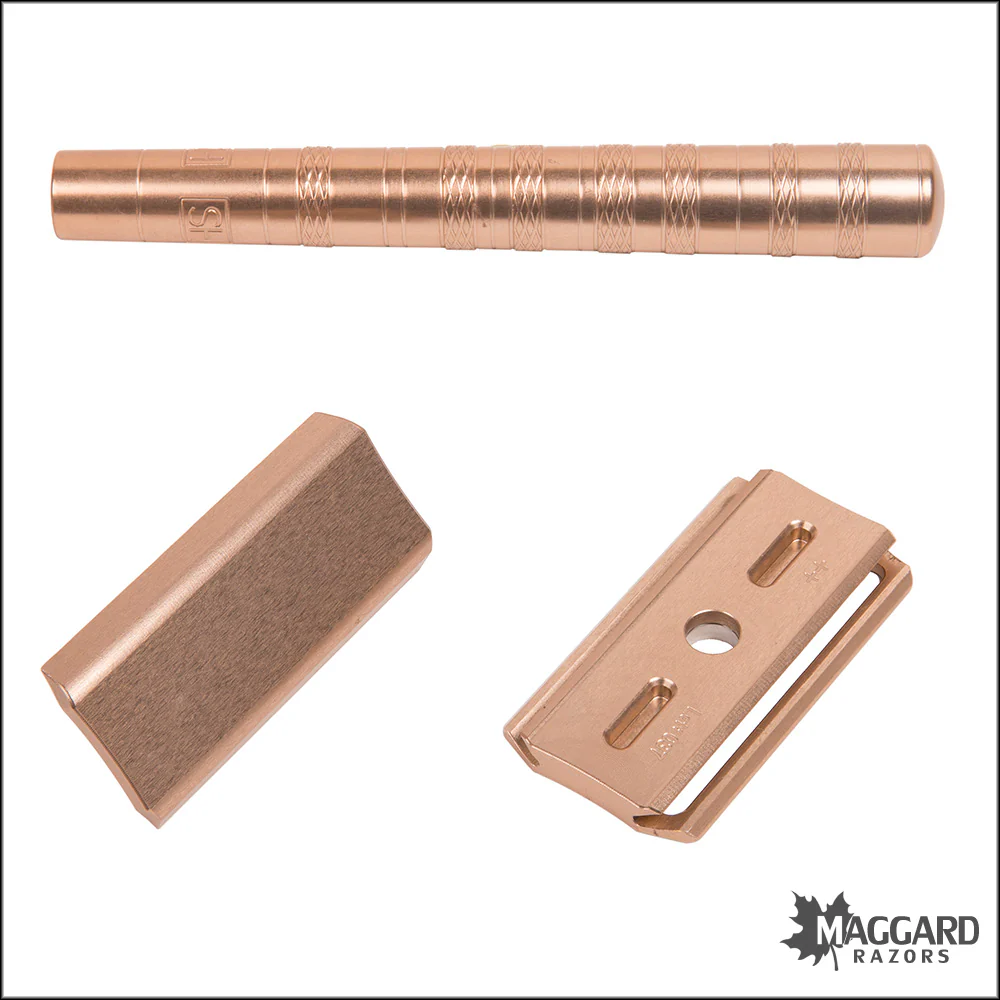 Henson Shaving AL13-M Copper Machined Aluminum DE Safety Razor, Medium Exposure - Image 3