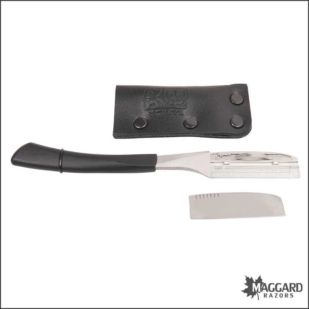 Kai Captain CAP-J7 Kamisori Straight Razor Shavette, Black Handle - Image 3