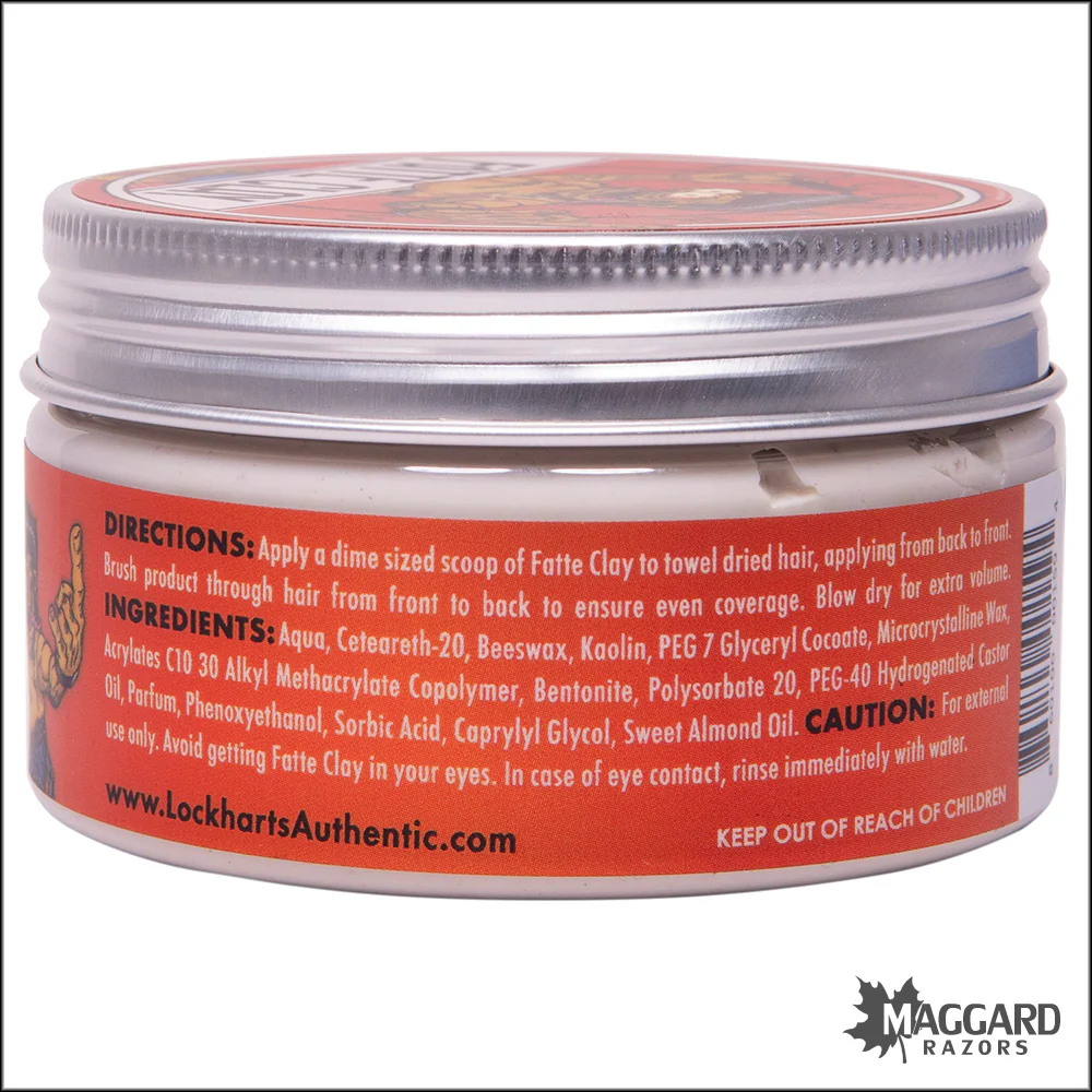Lockhart's Fatte Clay Water Based Pomade, 3.4oz - Firm Hold - Image 3