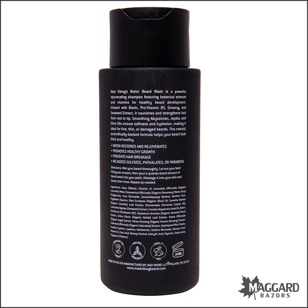 Mad Viking Beard Co. Odin’s Rök Biotin Artisan Beard Wash, 8oz - Image 2