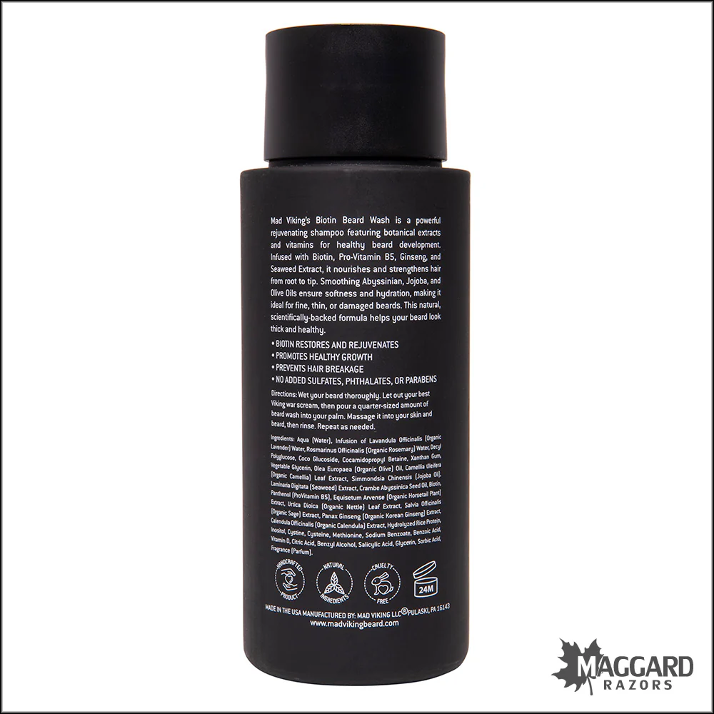 Mad Viking Beard Co. Ragnarok Biotin Artisan Beard Wash, 8oz - Image 2
