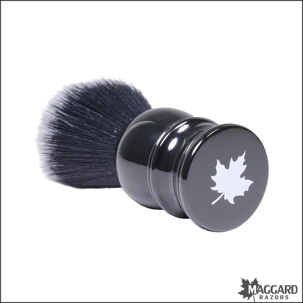 Maggard Razors Black Resin Handle Black and White Synthetic Shaving Brush, 22mm - Image 3