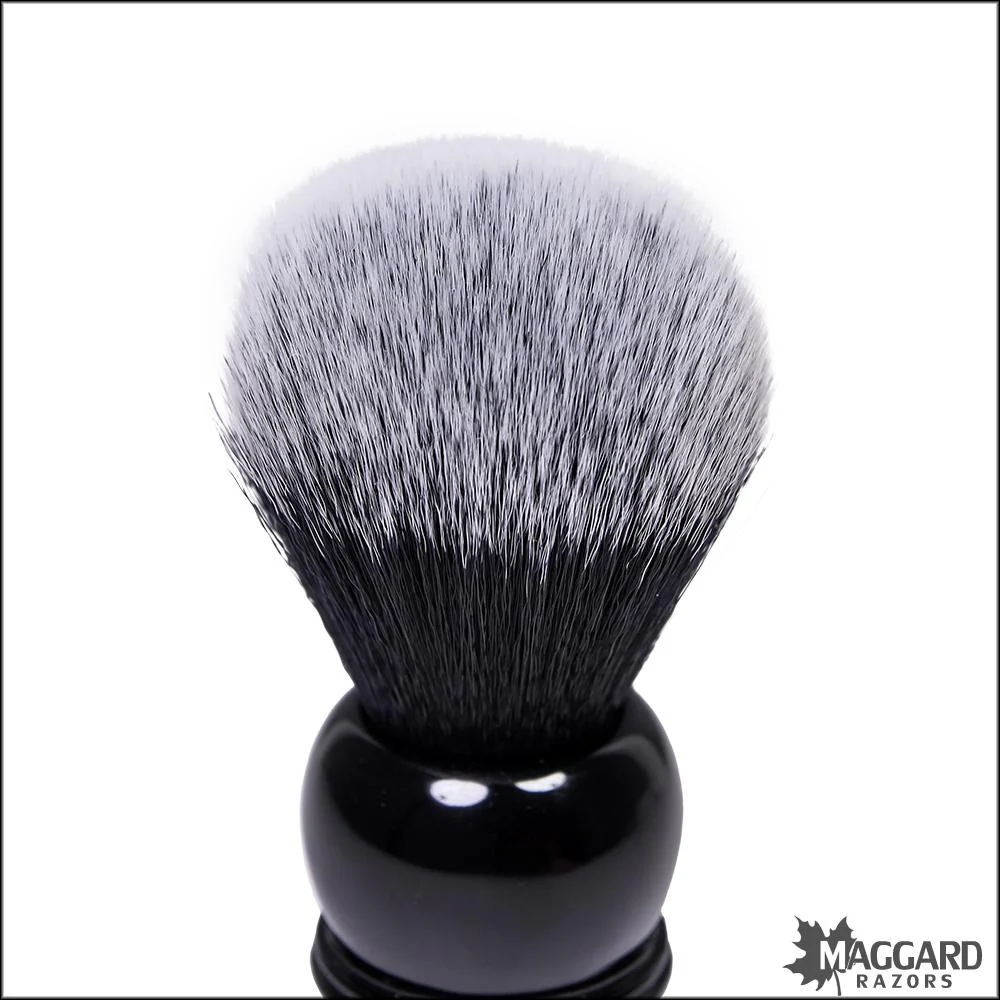Maggard Razors Black Resin Handle Black and White Synthetic Shaving Brush, 22mm - Image 5
