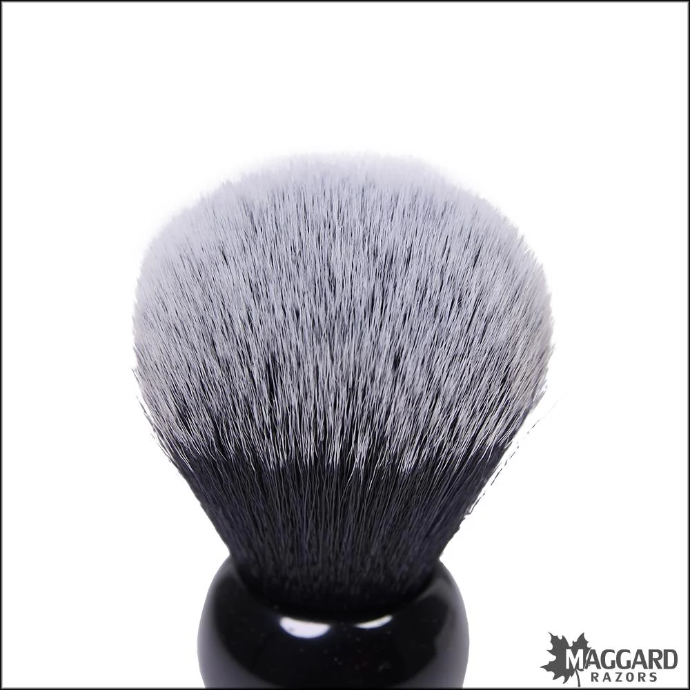 Maggard Razors Black Resin Handle Black and White Synthetic Shaving Brush, 24mm - Image 5
