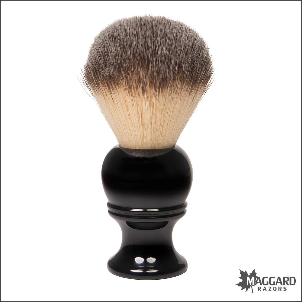 Maggard Razors Black Resin Handle Synthetic Shaving Brush, 22mm