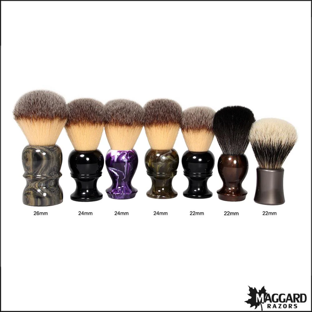 Maggard Razors Black Resin Handle Synthetic Shaving Brush, 22mm - Image 2
