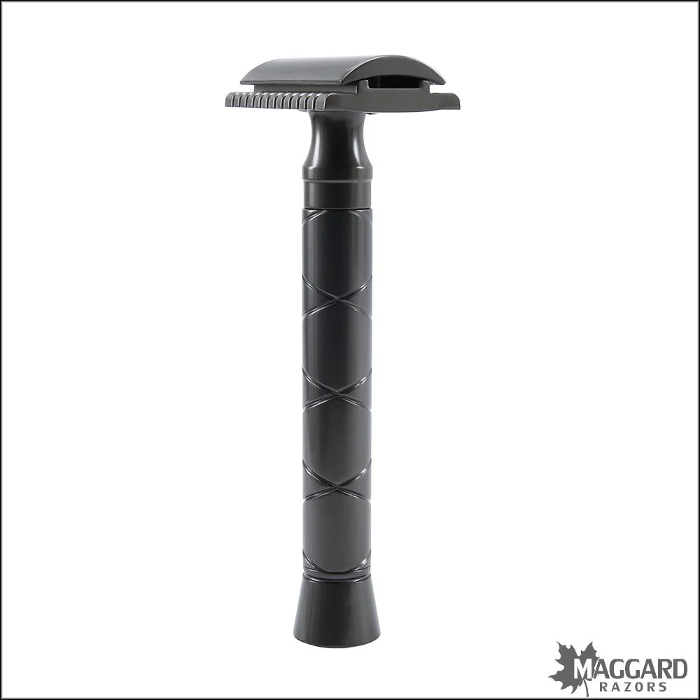 Maggard Razors DE Safety Razor MR14 Aluminum Gray, Handle Only - Image 2