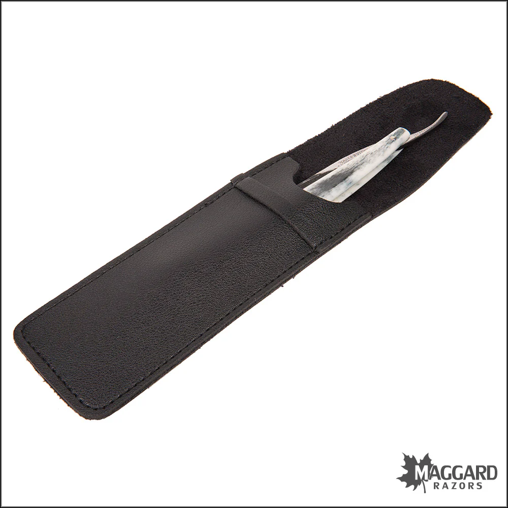 Maggard Razors Leather Straight Razor Travel Pouch with Flap Closure, Heavy Duty - Image 2