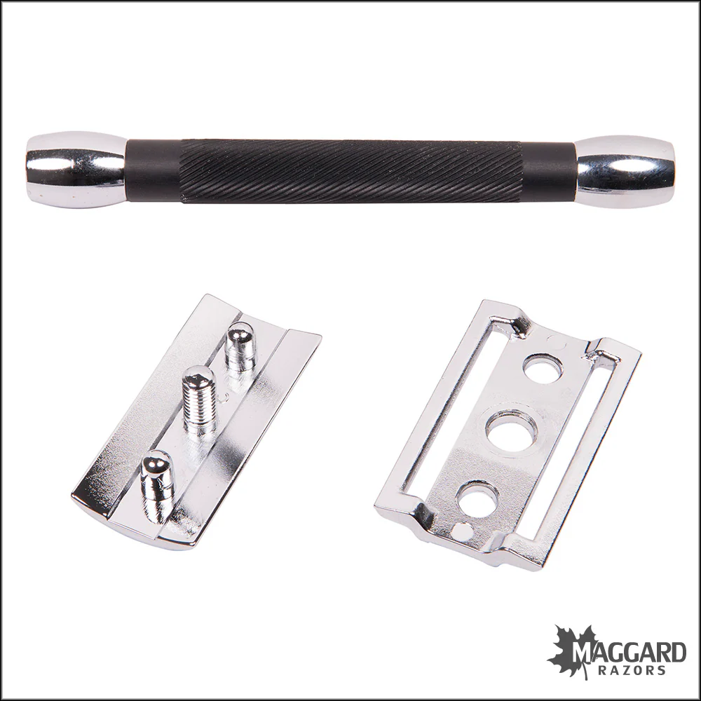 Merkur 20c Black Resin Handle Closed Comb DE Safety Razor - Image 4
