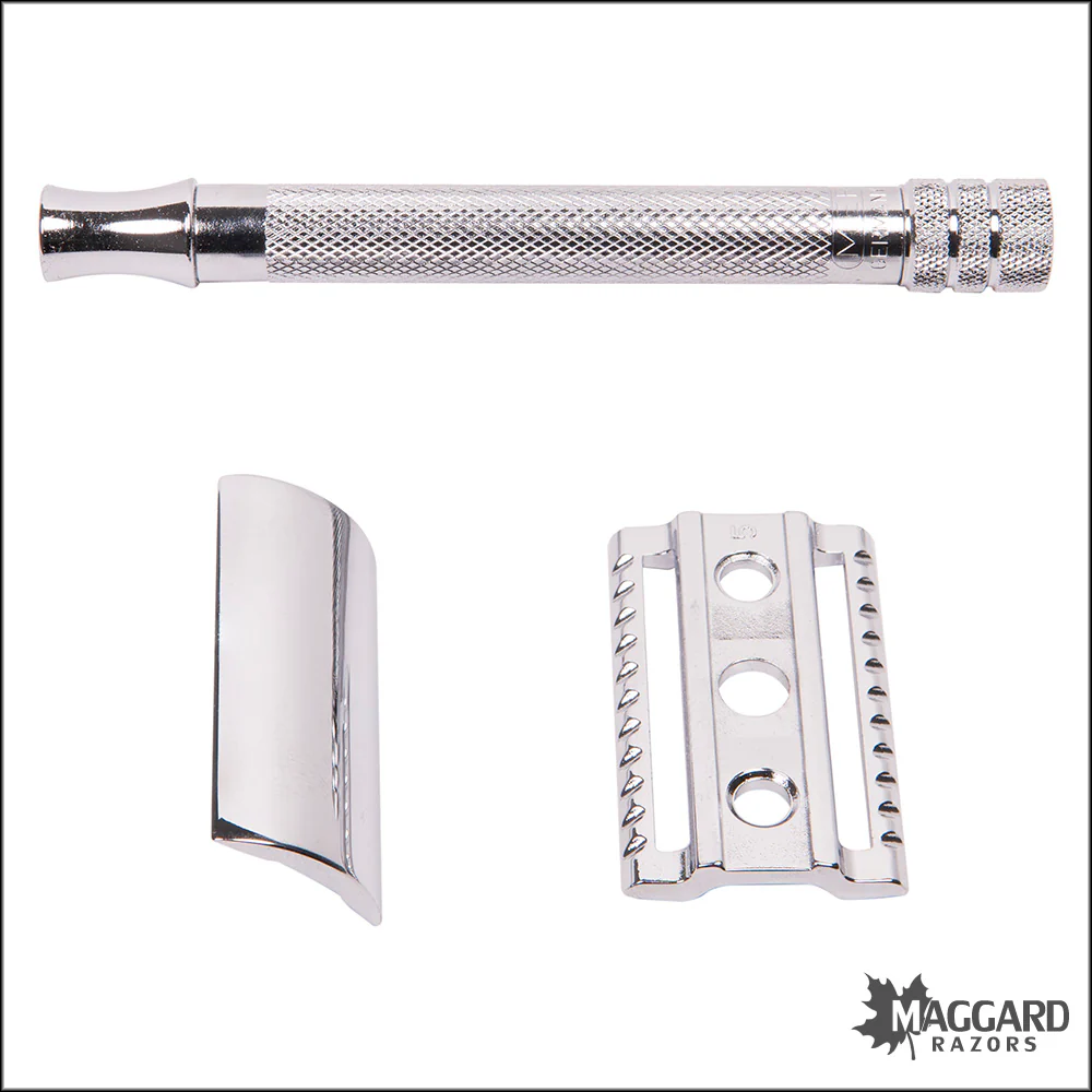 Merkur 23C Chrome Long Slim Handle Closed Comb DE Safety Razor - Image 3