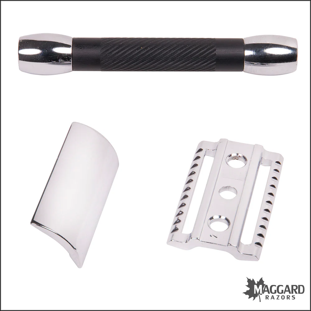 Merkur 30c Black Resin Handle Closed Comb DE Safety Razor - Image 4
