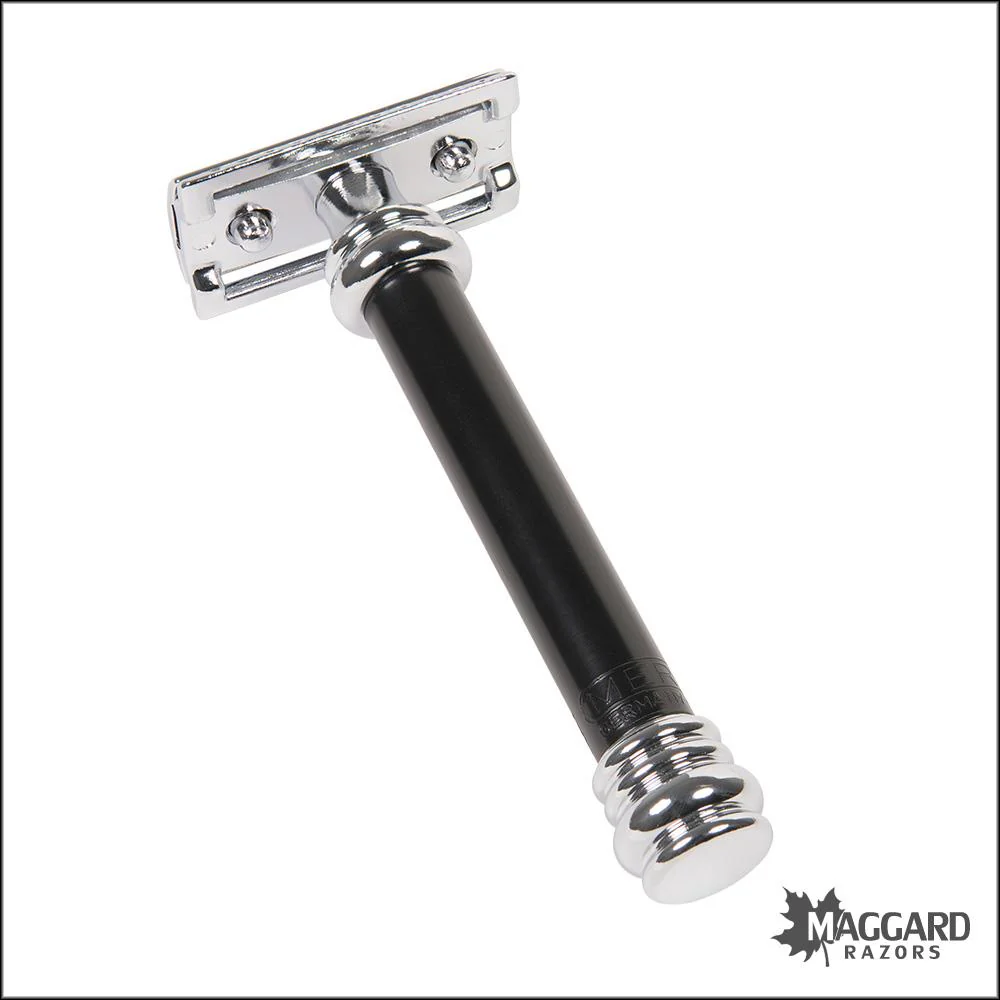 Merkur 38 Black Barber Pole Handle Closed Comb DE Safety Razor - Image 2