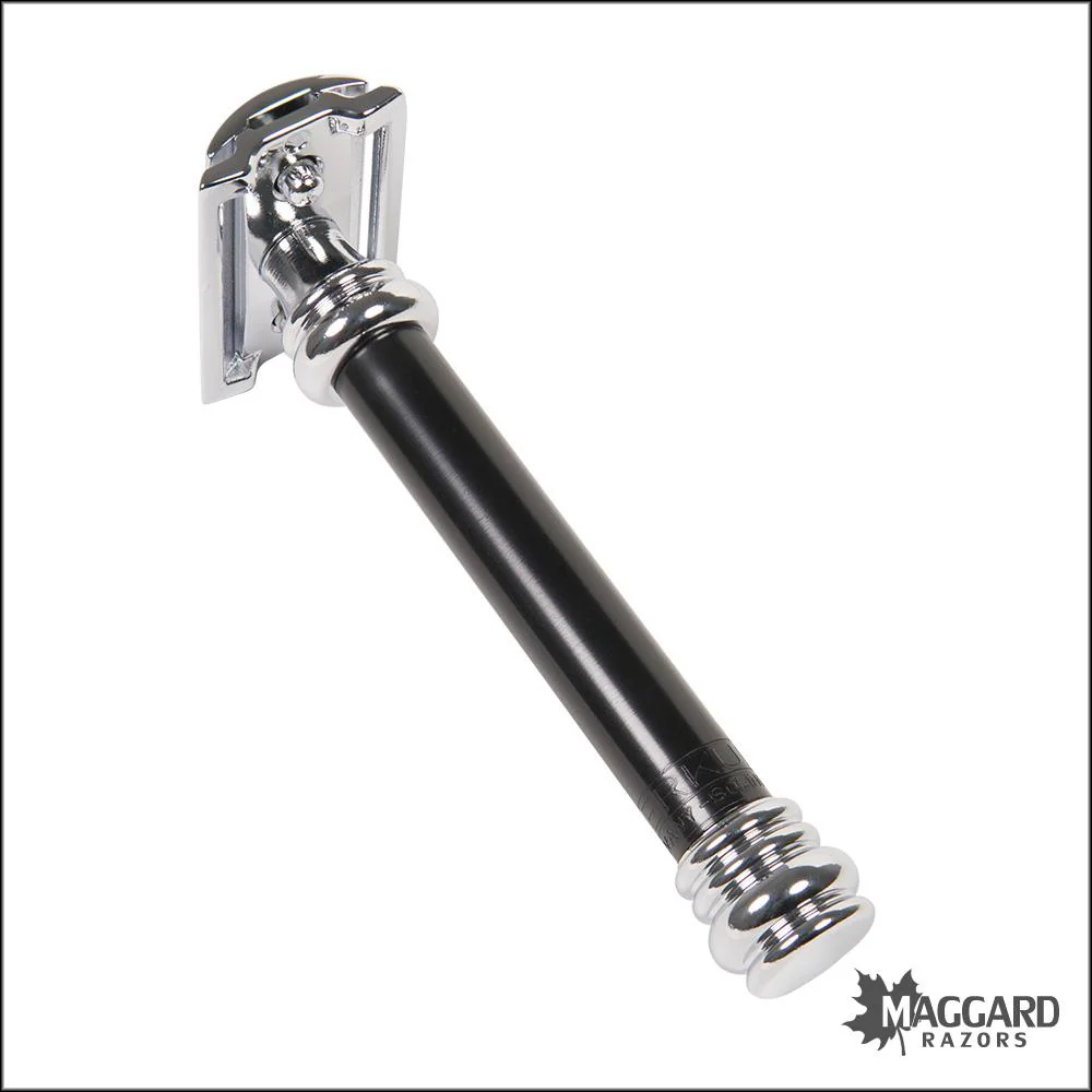 Merkur 38 Black Barber Pole Handle Closed Comb DE Safety Razor - Image 3