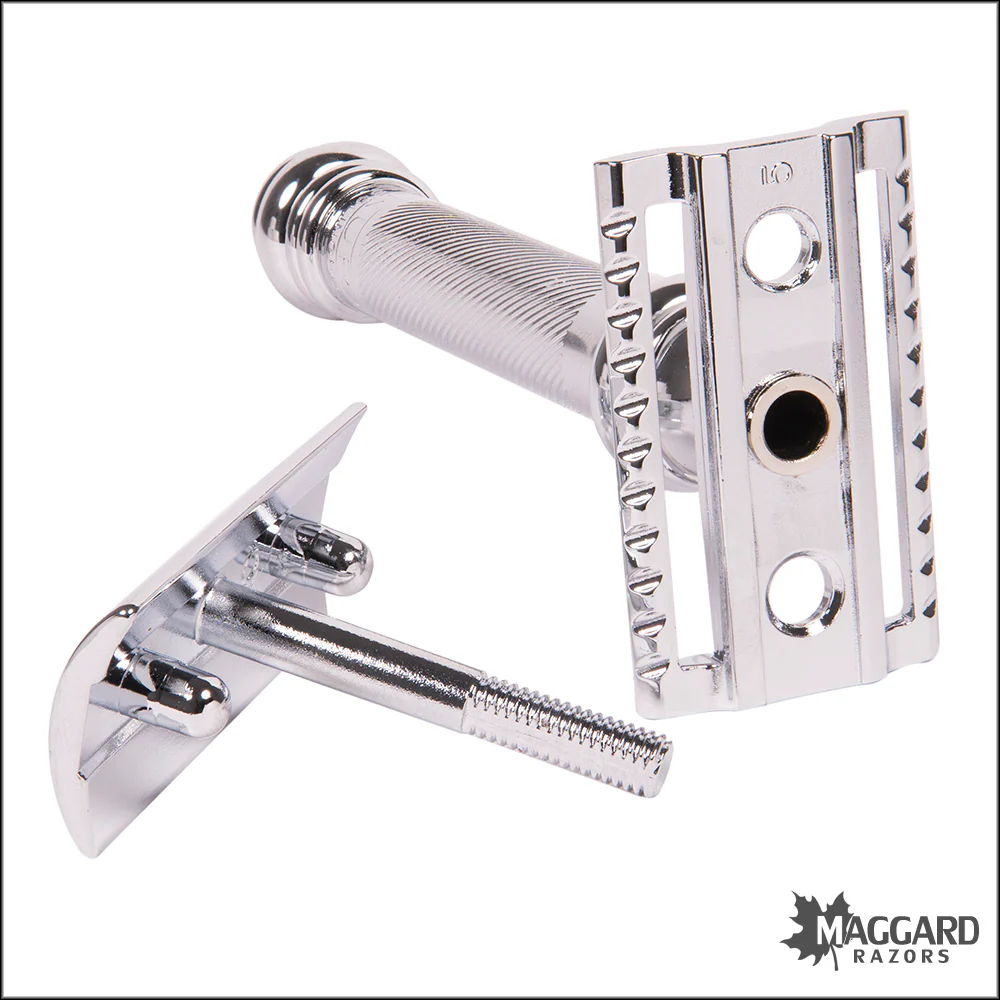 Merkur 38C Chrome Barber Pole Handle Closed Comb DE Safety Razor - Image 3