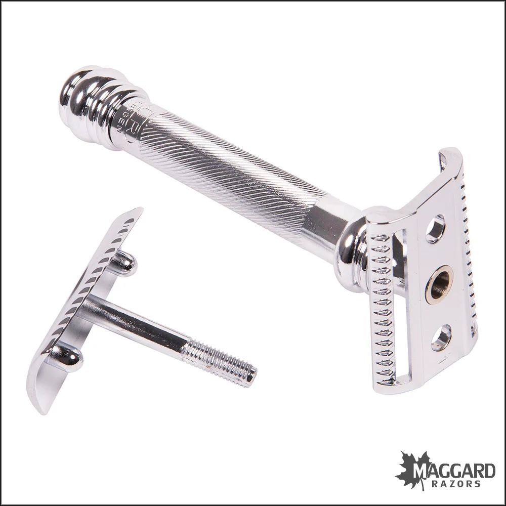 Merkur 39C Chrome Heavy Duty Long Handle Barber Pole Slant Head DE Safety Razor - Image 4