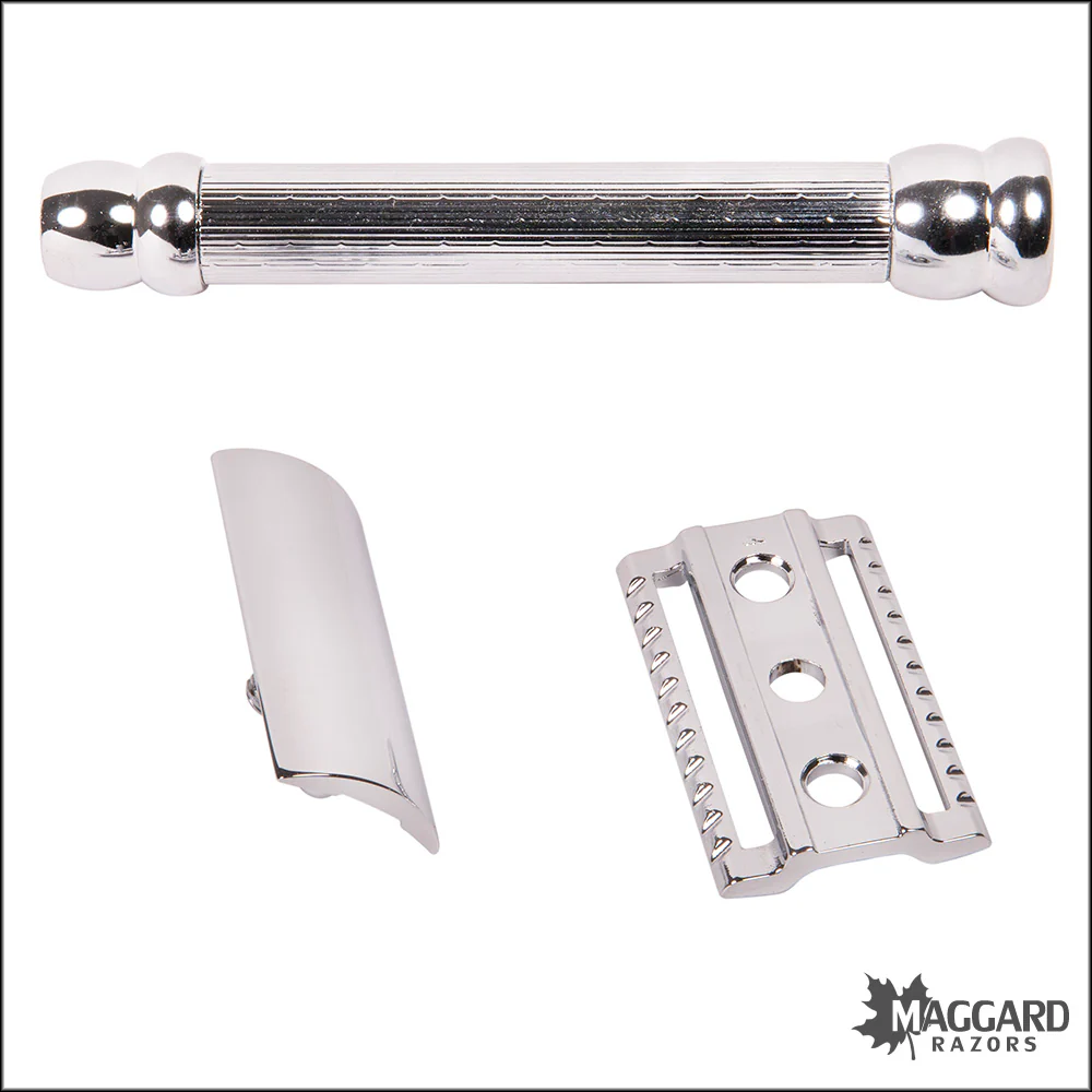 Merkur 47C Classic Lined Chrome Closed Comb DE Safety Razor - Image 4