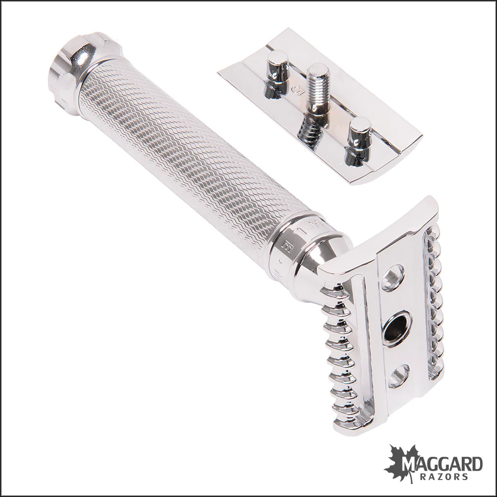 Muhle R41 Twist Chrome Handle Open Comb DE Safety Razor - Image 3