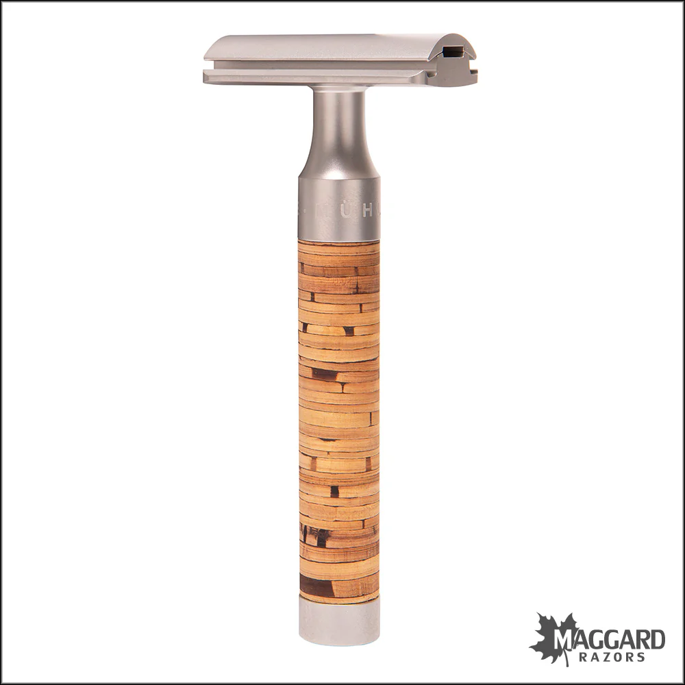 Mühle R95 Rocca Birch Bark Handle Closed Comb DE Safety Razor - Image 5
