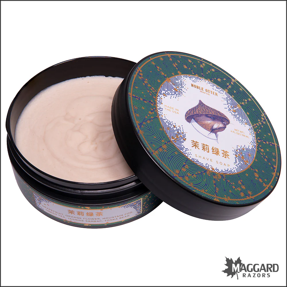 Noble Otter Soap Co. Jasmine Green Tea Shaving Soap, 4oz - Image 2