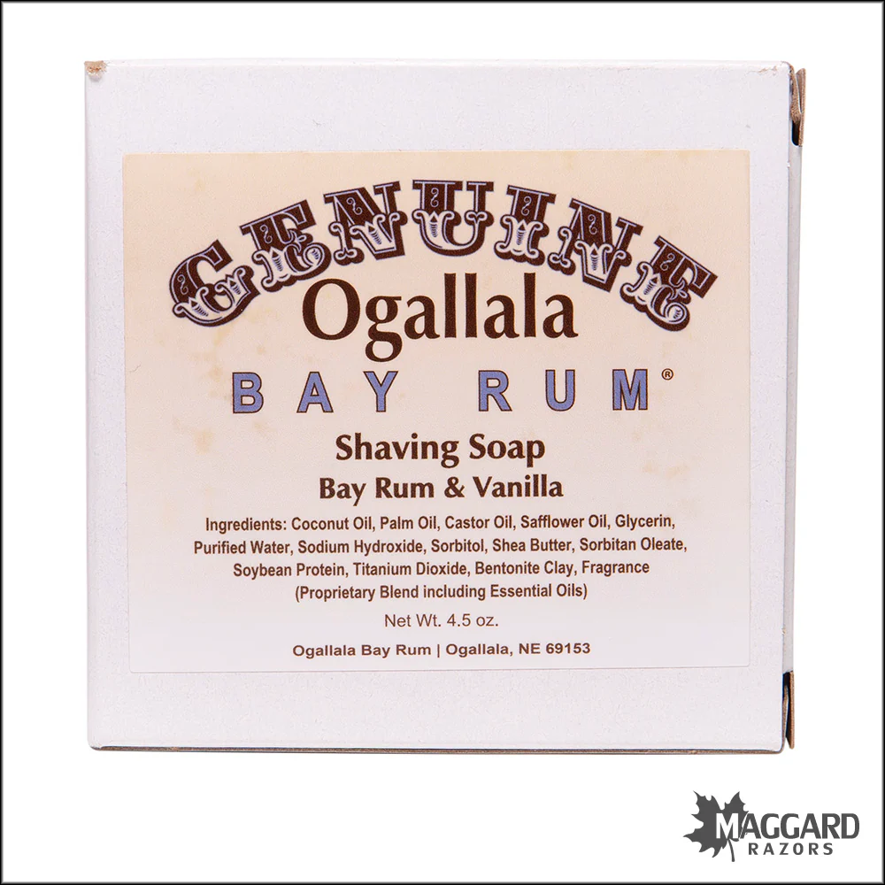 Ogallala Bay Rum and Vanilla Shaving Soap, 4.5oz