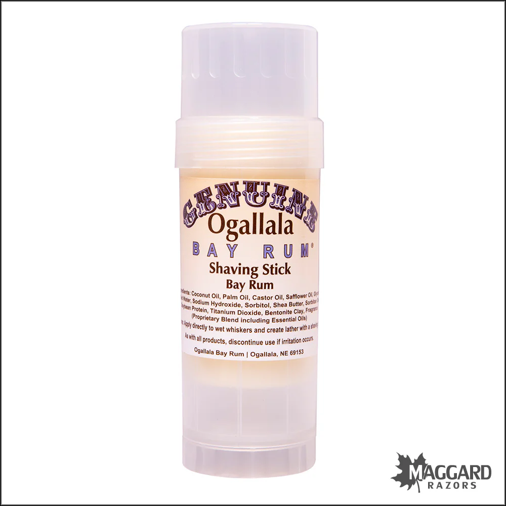 Ogallala Bay Rum Shaving Soap Stick, 2.5oz