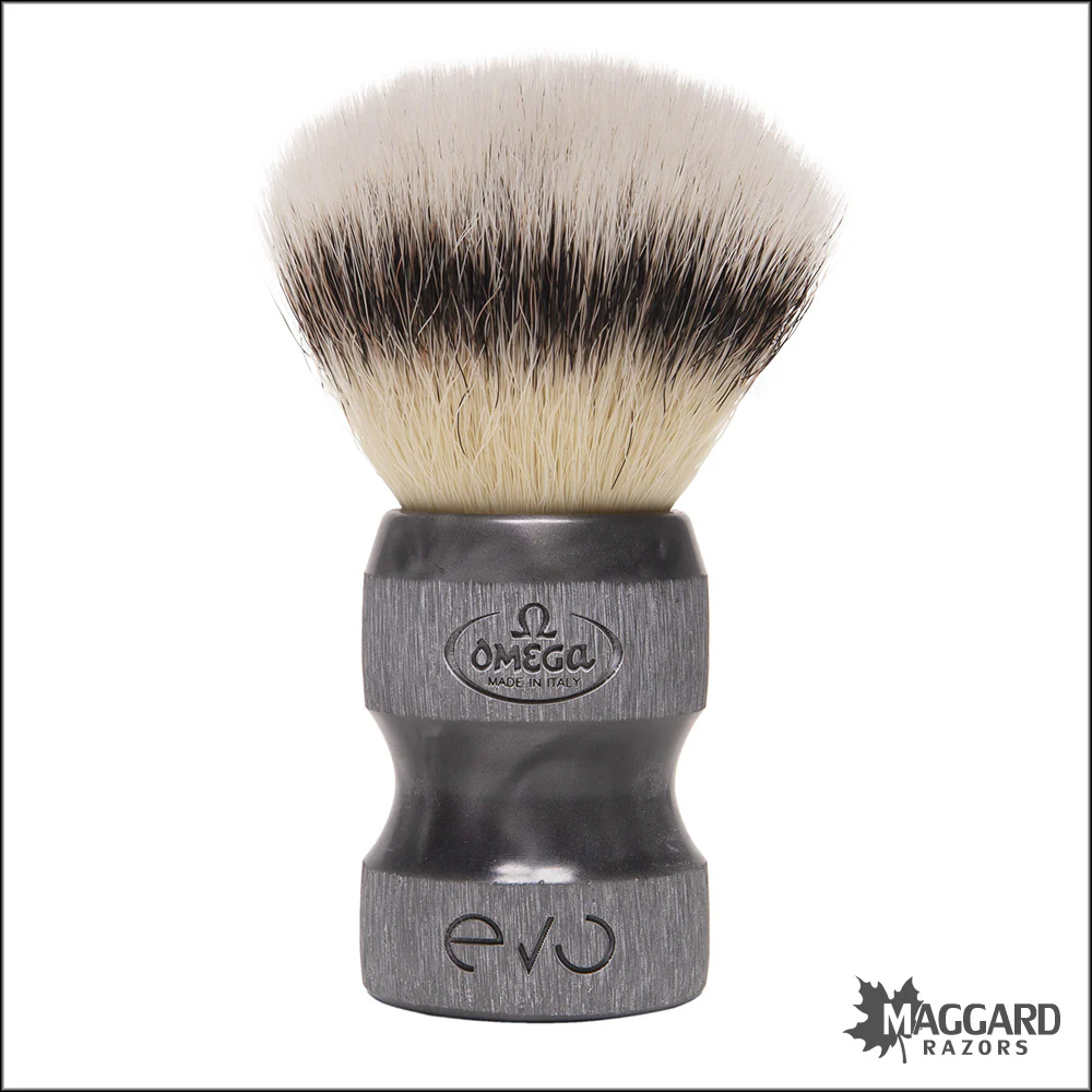Omega EVO Model E1857 Stone il Duca Resin Handle Synthetic Fiber Shaving Brush, 28mm