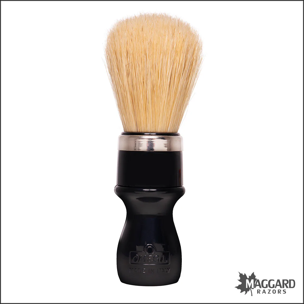 Omega Model 10098 Black Handle Boar Bristle Shaving Brush, 27mm