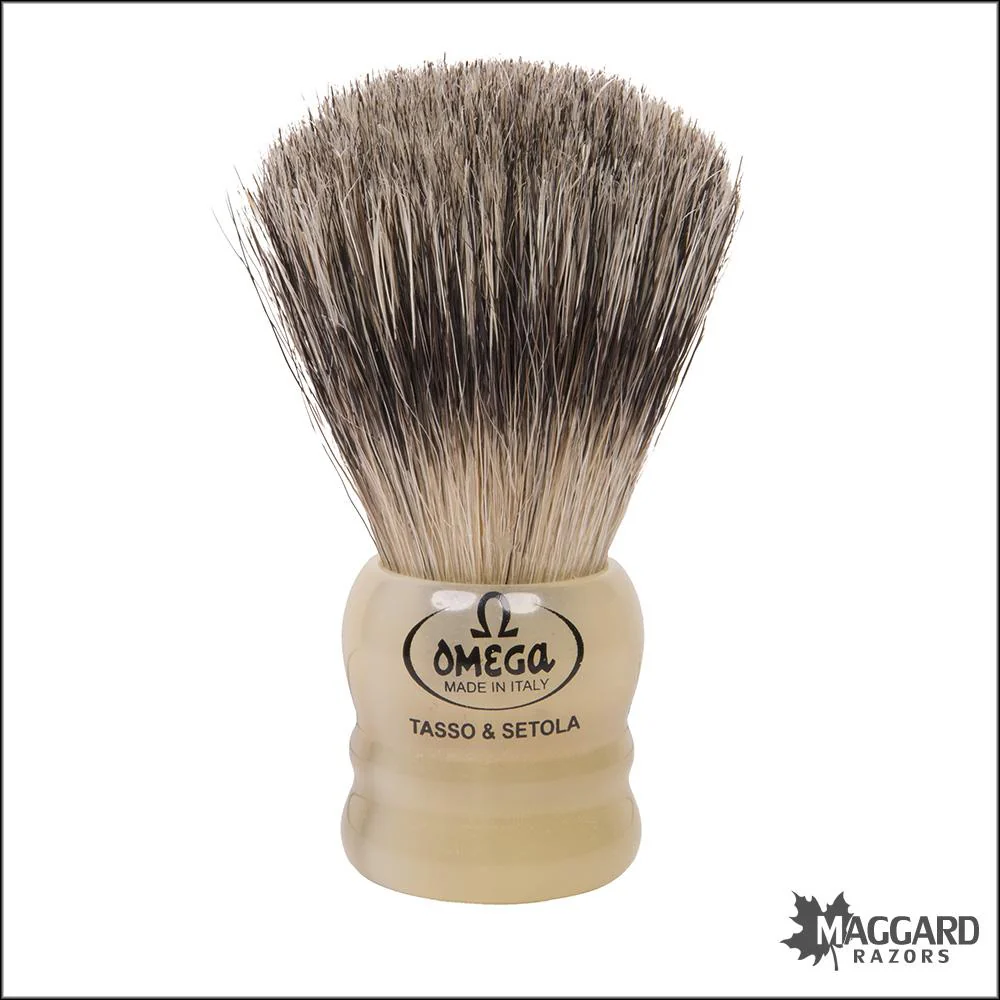 Omega Model 11047 Mixed Midget Badger and Boar Travel Size Shaving Brush, 22mm
