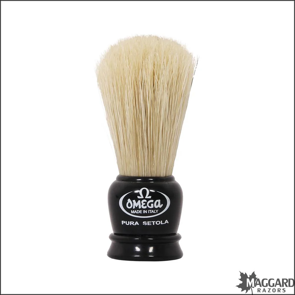 Omega Model 50068 Bambino Black or White Handle Boar Travel Shaving Brush - Image 3