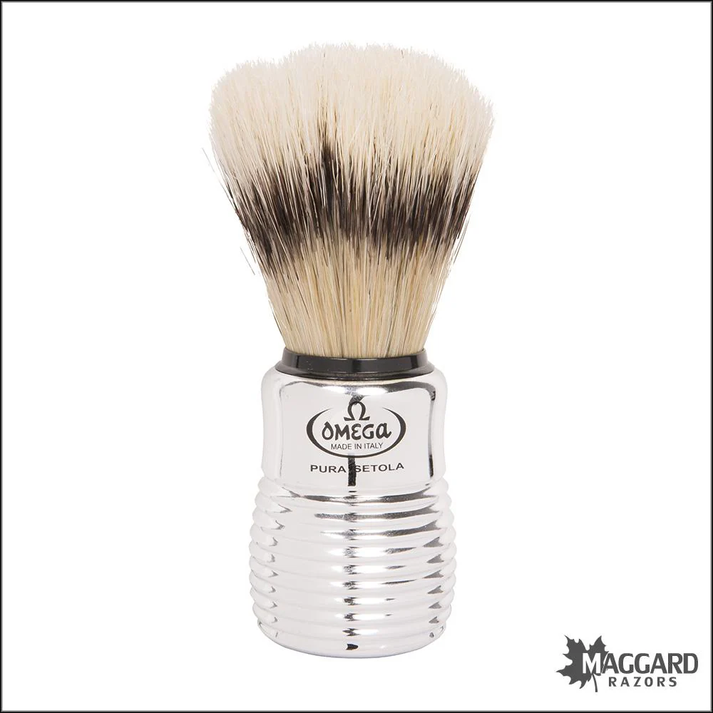 Omega Model 80280 Silver Beehive Handle Dyed Boar Shaving Brush with Stand, 24mm - Image 2