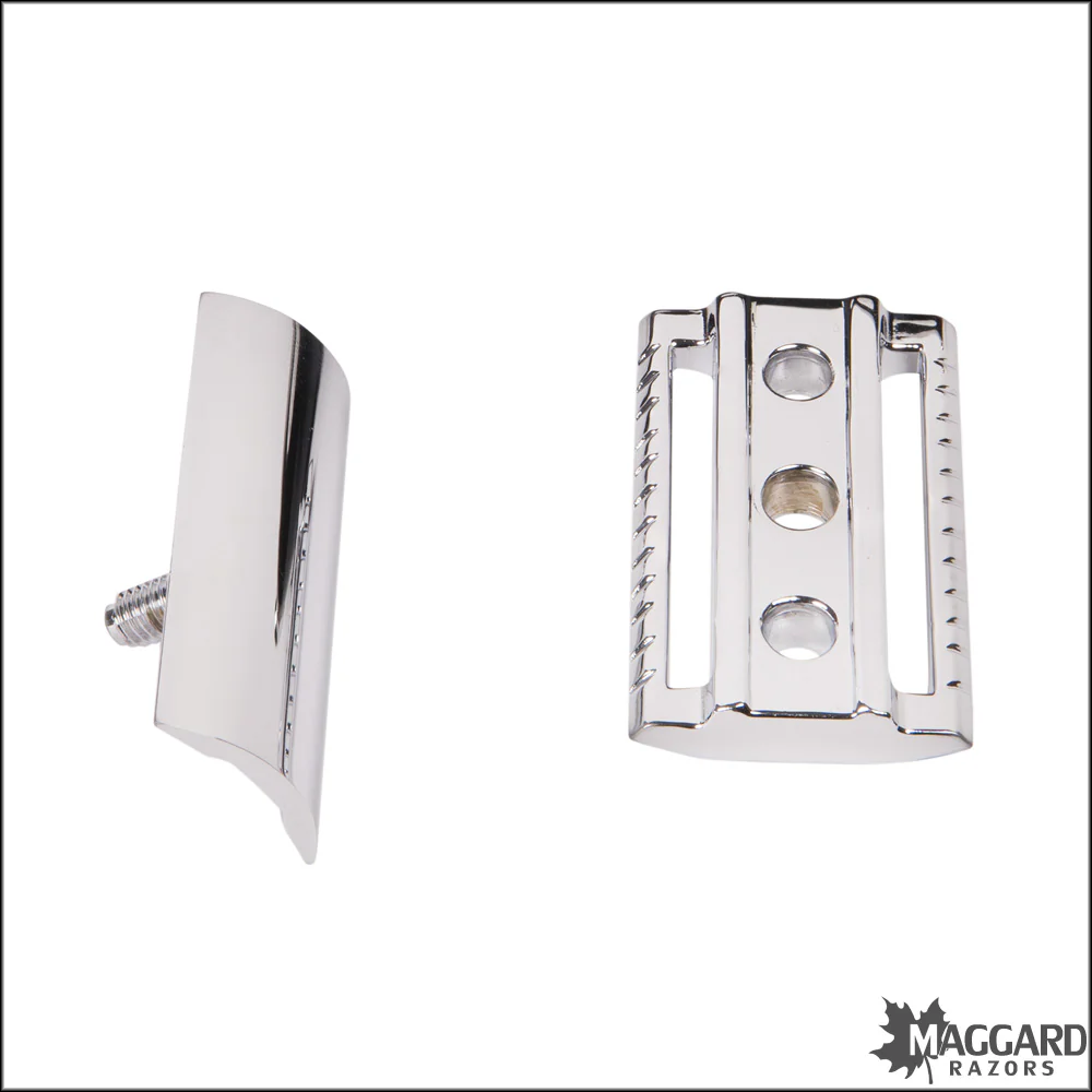 Parker 71R Black and Chrome Handle Heavy Weight Closed Comb DE Safety Razor - Image 3