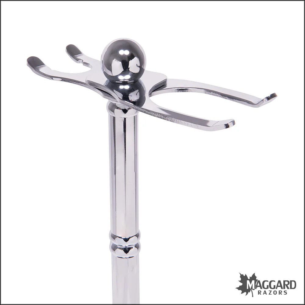 Parker Adjustable Stand for Shaving Brush and Double Edge Safety Razor, Chrome Finish - Image 2