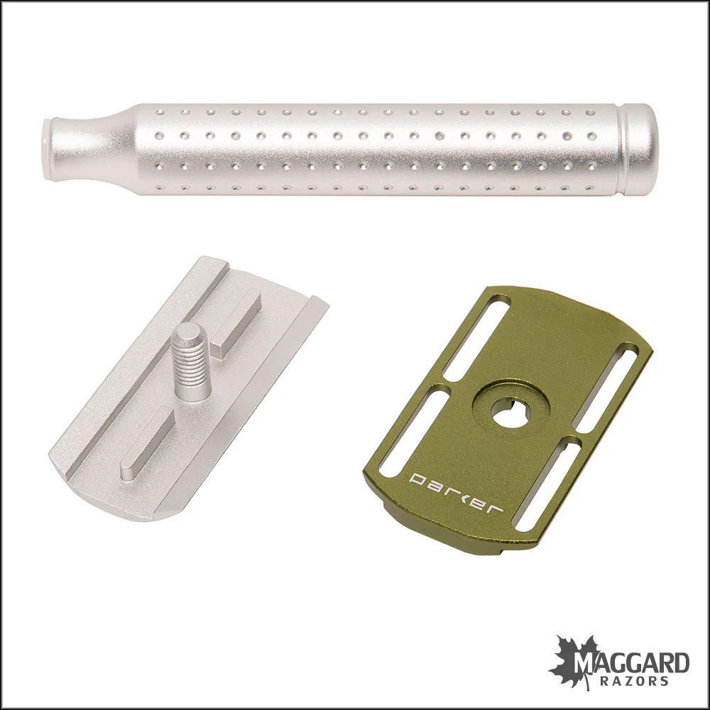 Parker AeroShave-S Machined Aluminum DE Safety Razor, Matte Finish - Image 3