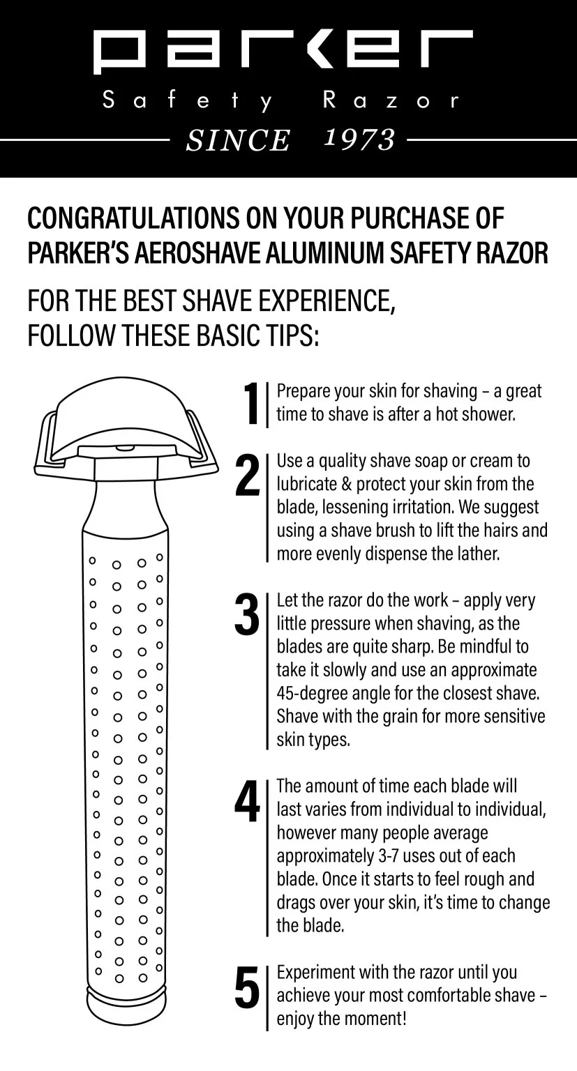 Parker AeroShave-S Machined Aluminum DE Safety Razor, Matte Finish - Image 6