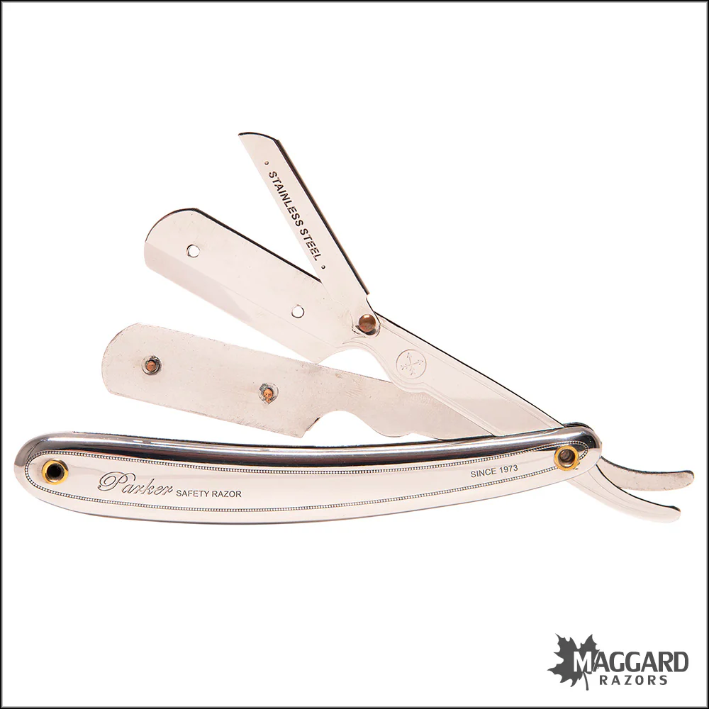 Parker SR1 Stainless Steel Handle Replaceable Blade Shavette Straight Razor - Image 3