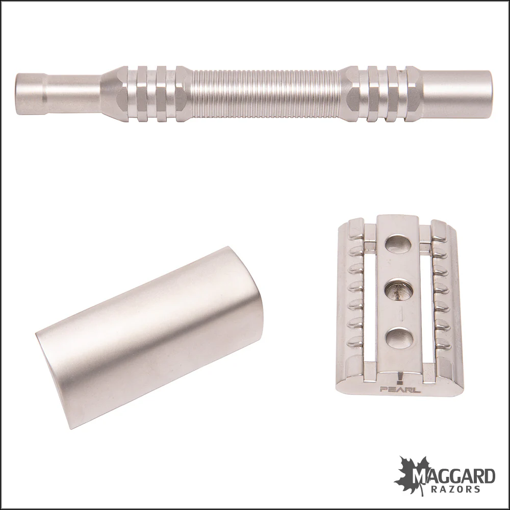 Pearl Shaving L-65 Semi-Slant DE Safety Razor with SS 316L Handle - Matte Finish - Image 4