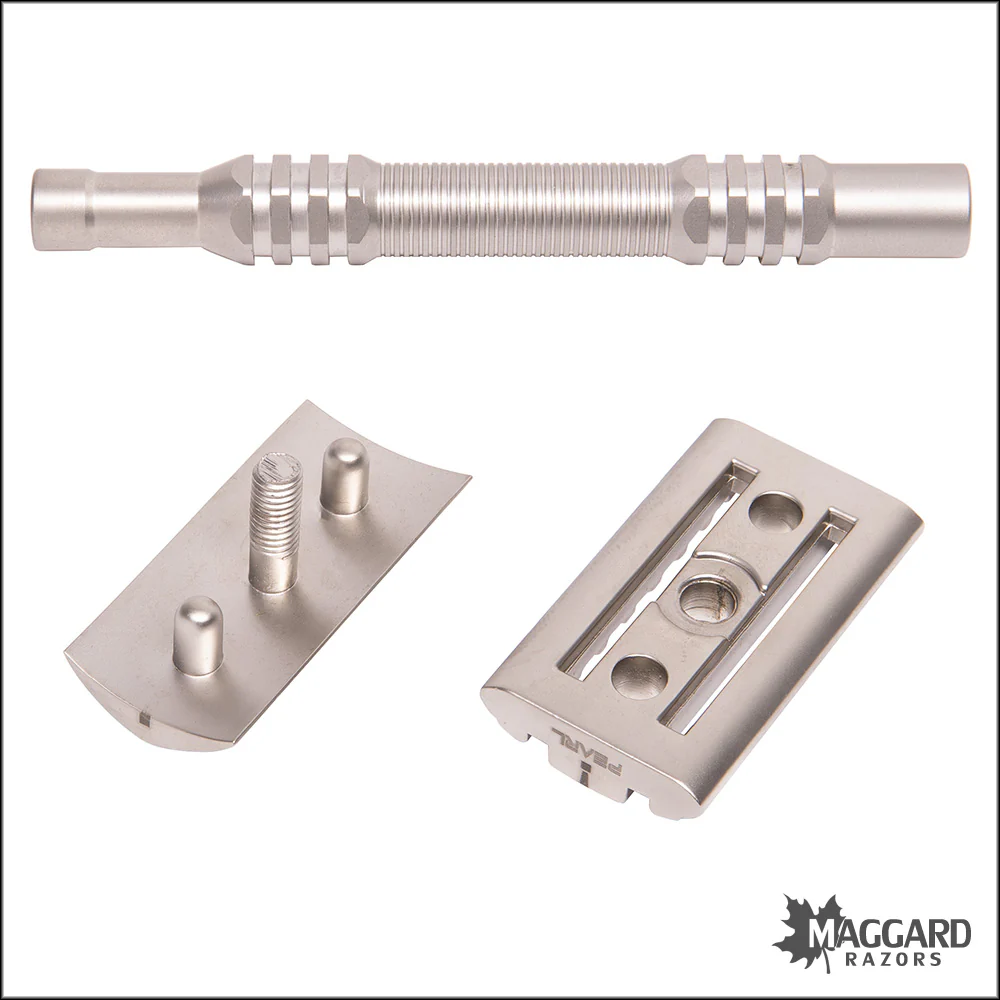 Pearl Shaving L-65 Semi-Slant DE Safety Razor with SS 316L Handle - Matte Finish - Image 5