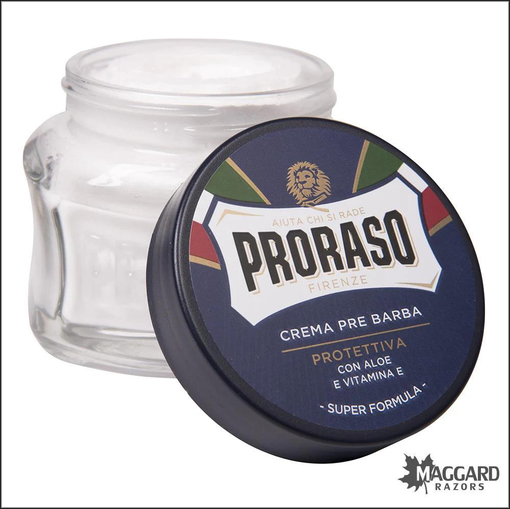 Proraso Aloe and Vitamin E Pre and Post Cream Glass Jar, 100ml - Image 2