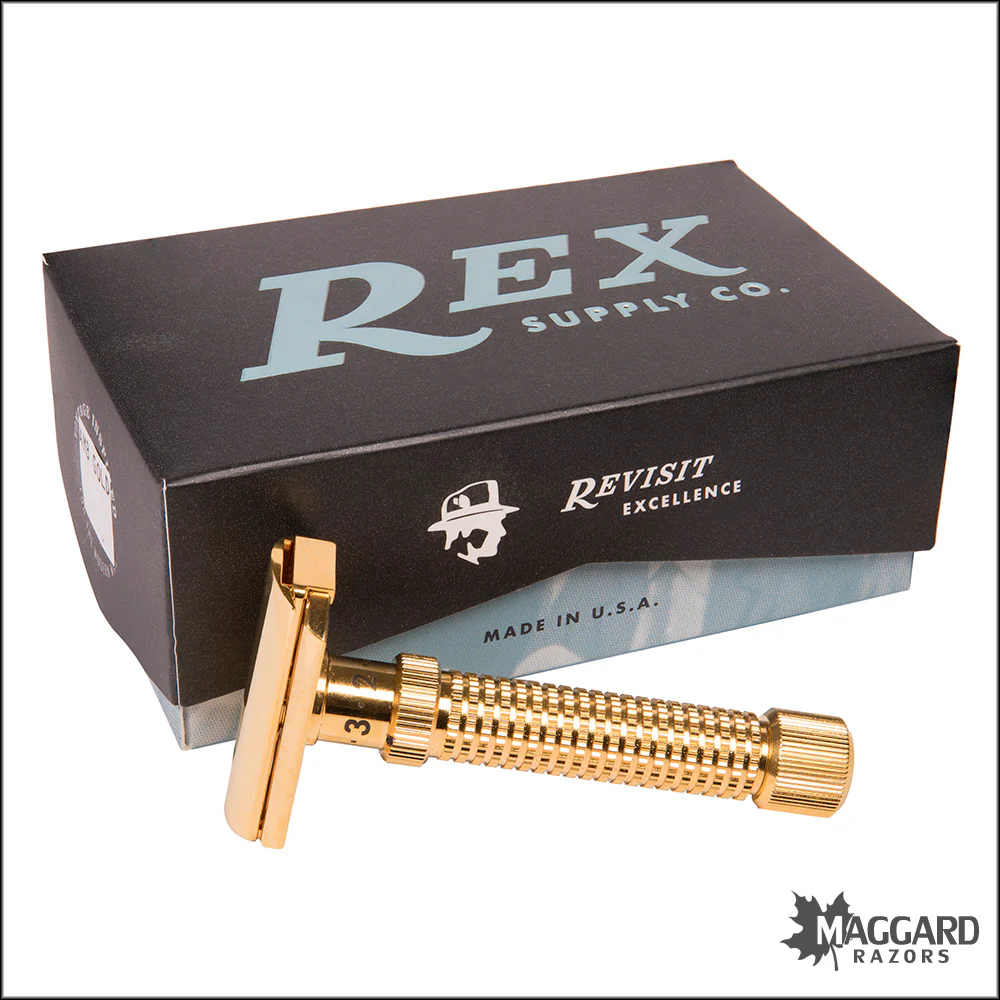 Rex Supply Co. Ambassador Adjustable Deluxe Gold DE Razor - Image 5