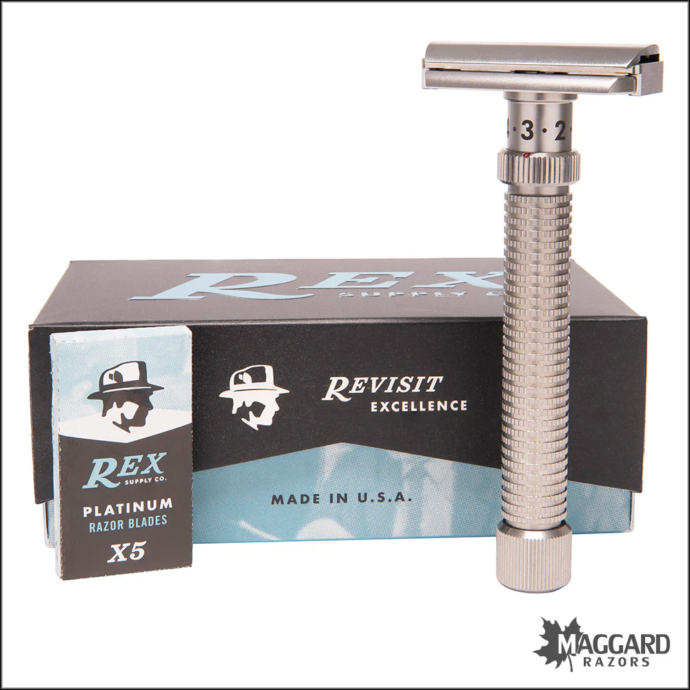 Rex Supply Co. Ambassador XL Adjustable Stainless Steel DE Razor - Image 4
