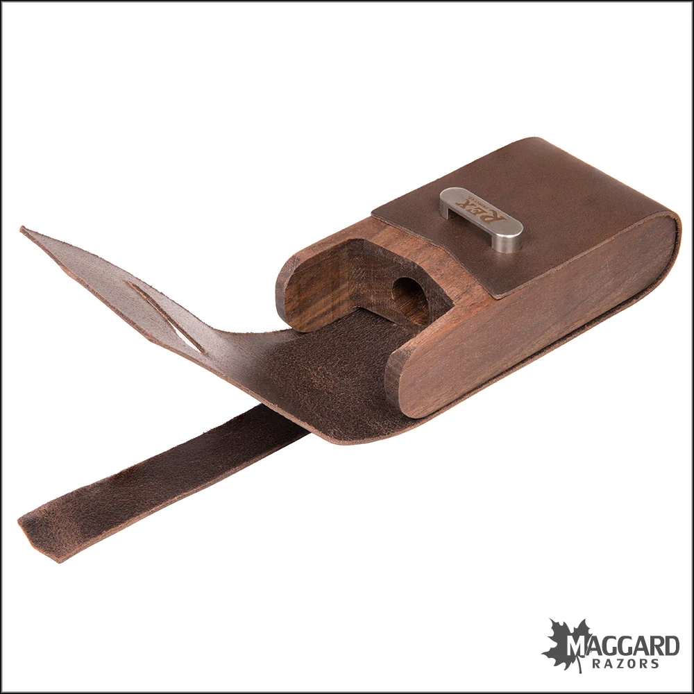 Rex Supply Co. Ambassador XL Leather and Black Walnut DE Safety Razor Case - Image 3
