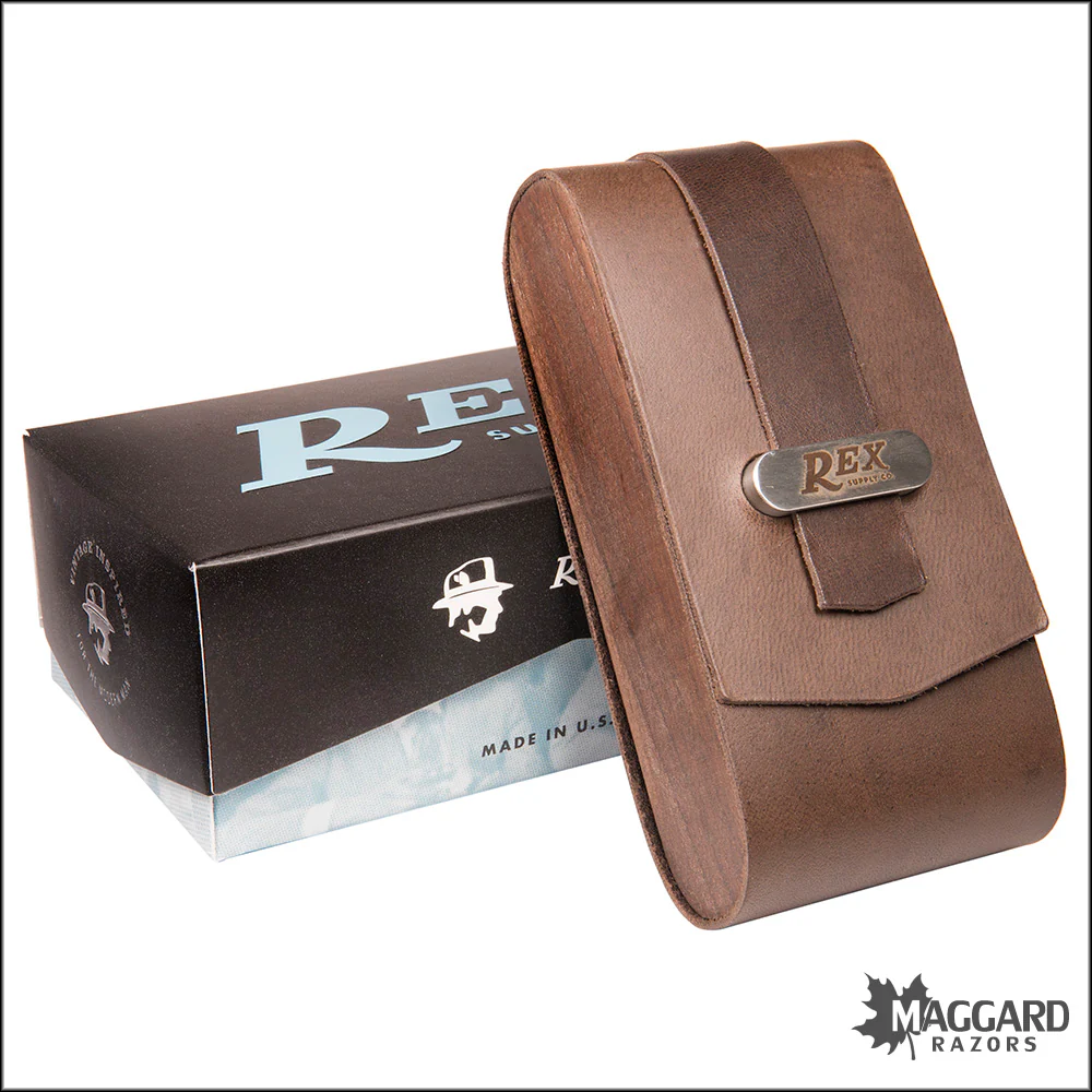 Rex Supply Co. Ambassador XL Leather and Black Walnut DE Safety Razor Case - Image 4