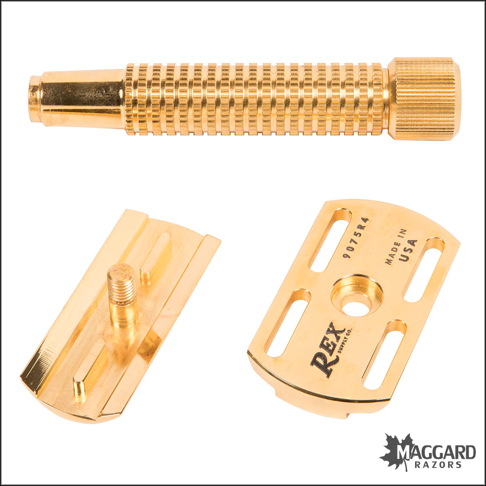 Rex Supply Co. The Envoy Deluxe Gold Closed Comb DE Safety Razor - Image 4