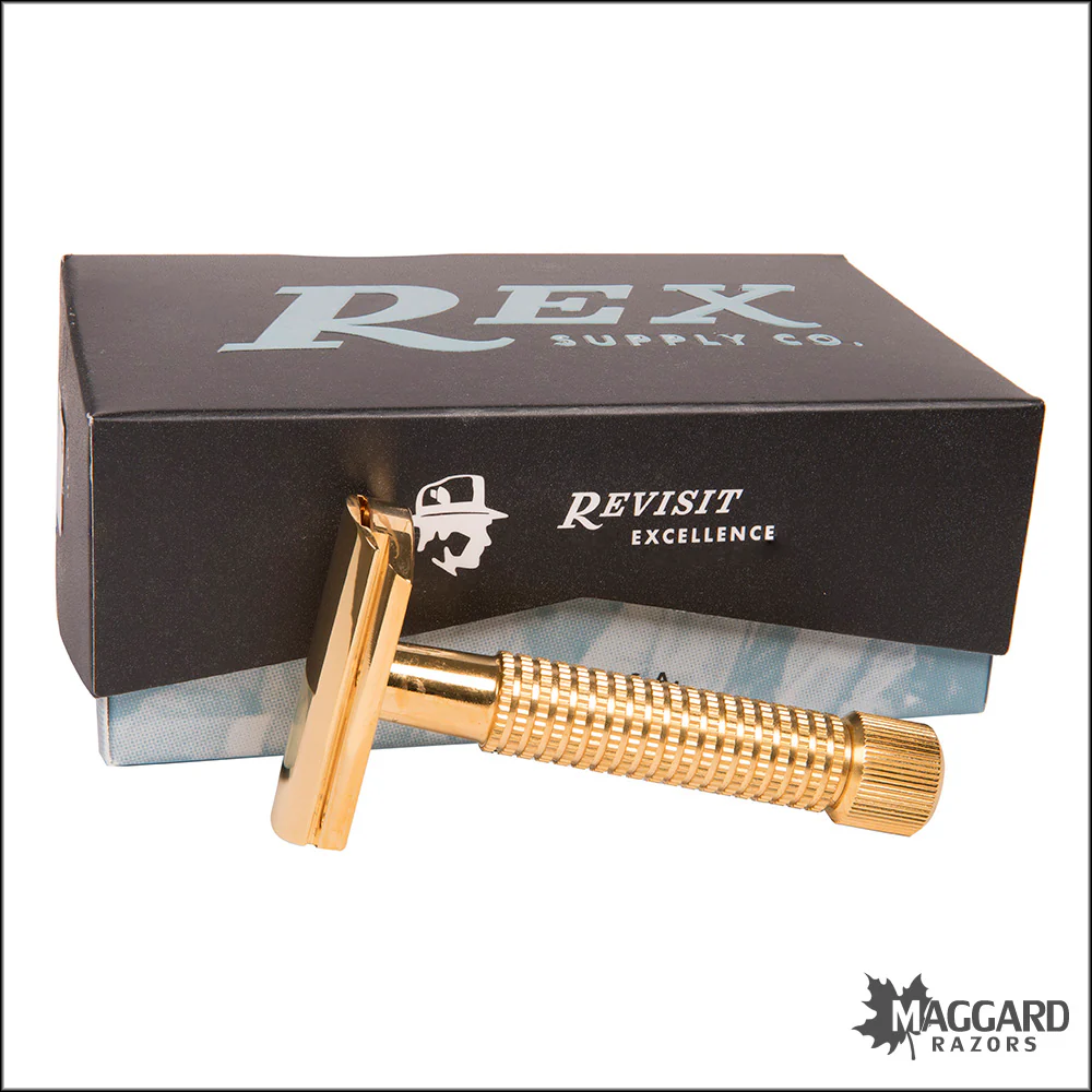 Rex Supply Co. The Envoy Deluxe Gold Closed Comb DE Safety Razor - Image 5