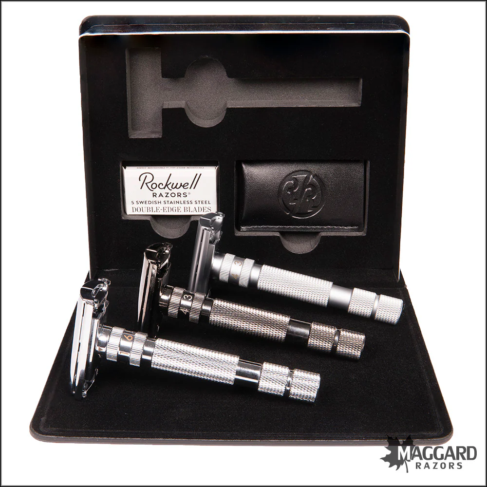 Rockwell Razors T2 Adjustable Twist to Open DE Safety Razor, Brushed Chrome - Image 4