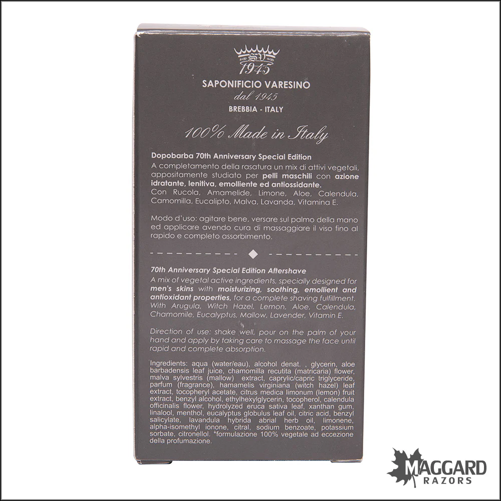 Saponificio Varesino 70th Anniversary Aftershave, 100ml - Special Edition - Image 3