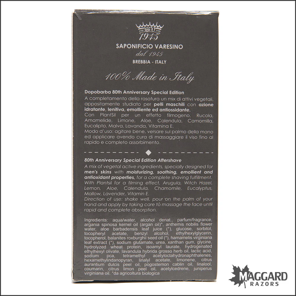 Saponificio Varesino 80th Anniversary Aftershave, 100ml - Special Edition - Image 2