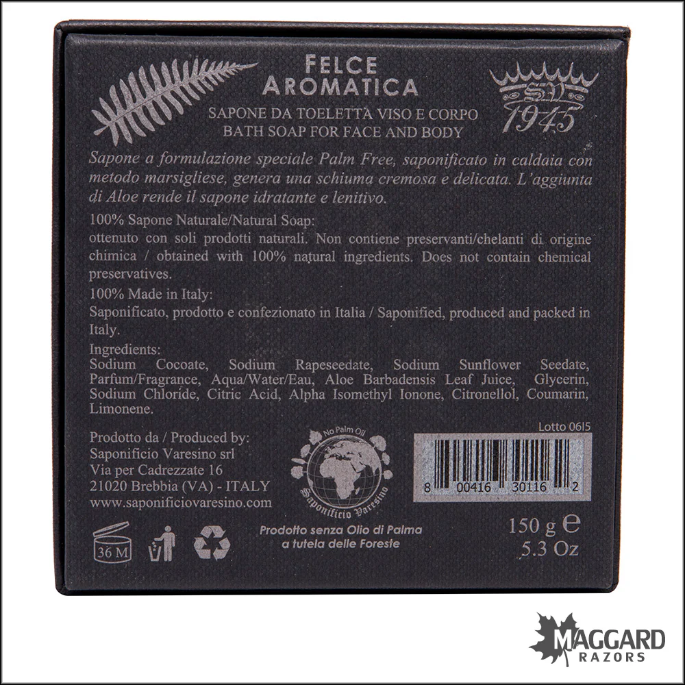 Saponificio Varesino Felce Aromatica Bath Soap, 150g - Image 2