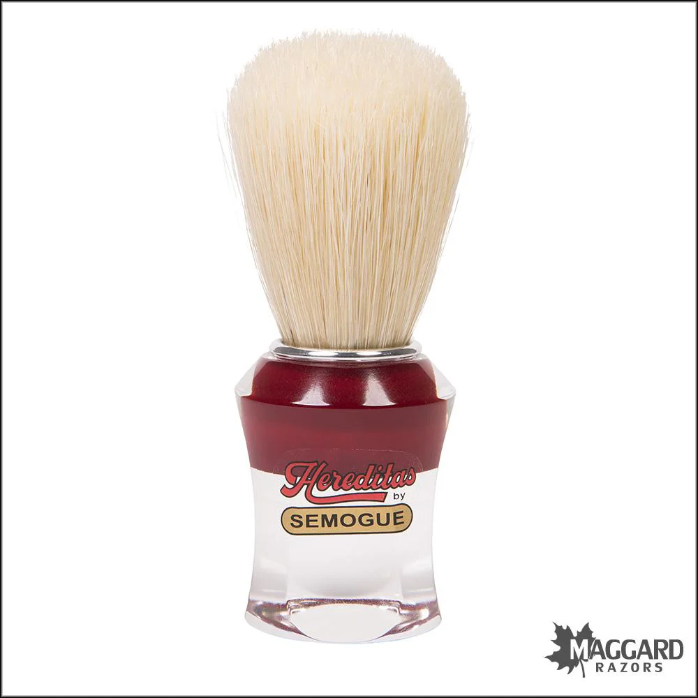 Semogue 610 Red Handle Natural Boar Bristle Shaving Brush, 21mm