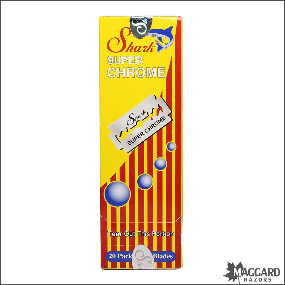 Shark Super Chrome Stainless Steel DE Safety Razor Blades, 100 Blades